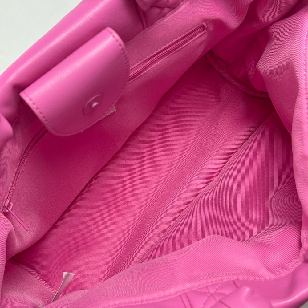 A New Day Pink Puffer Quilted Shiny Barbie Core Hand Bag Purse NWT. - Picture 10 of 15